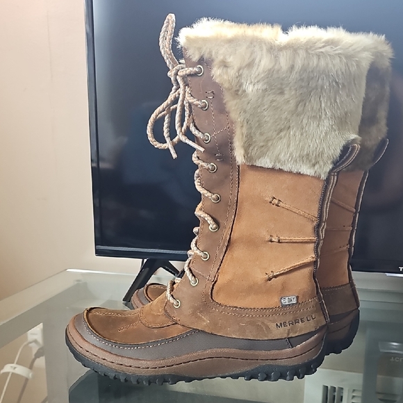 Merrell Women's Brown Winter Boots with Faux Fur - Picture 2 of 4